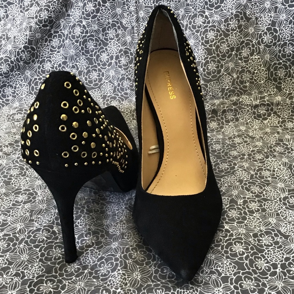 EXPRESS Black Leather Heels